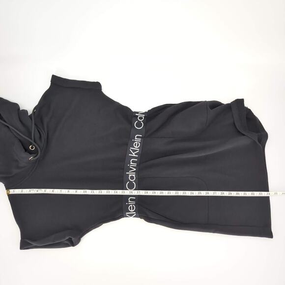 Calvin Klein Black Hoodie Short Sleeve Mini Dress with Pockets - Size M - GUC - Picture 11 of 13